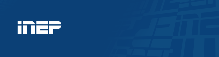 Logo do INEP em fundo azul escuro com letras brancas